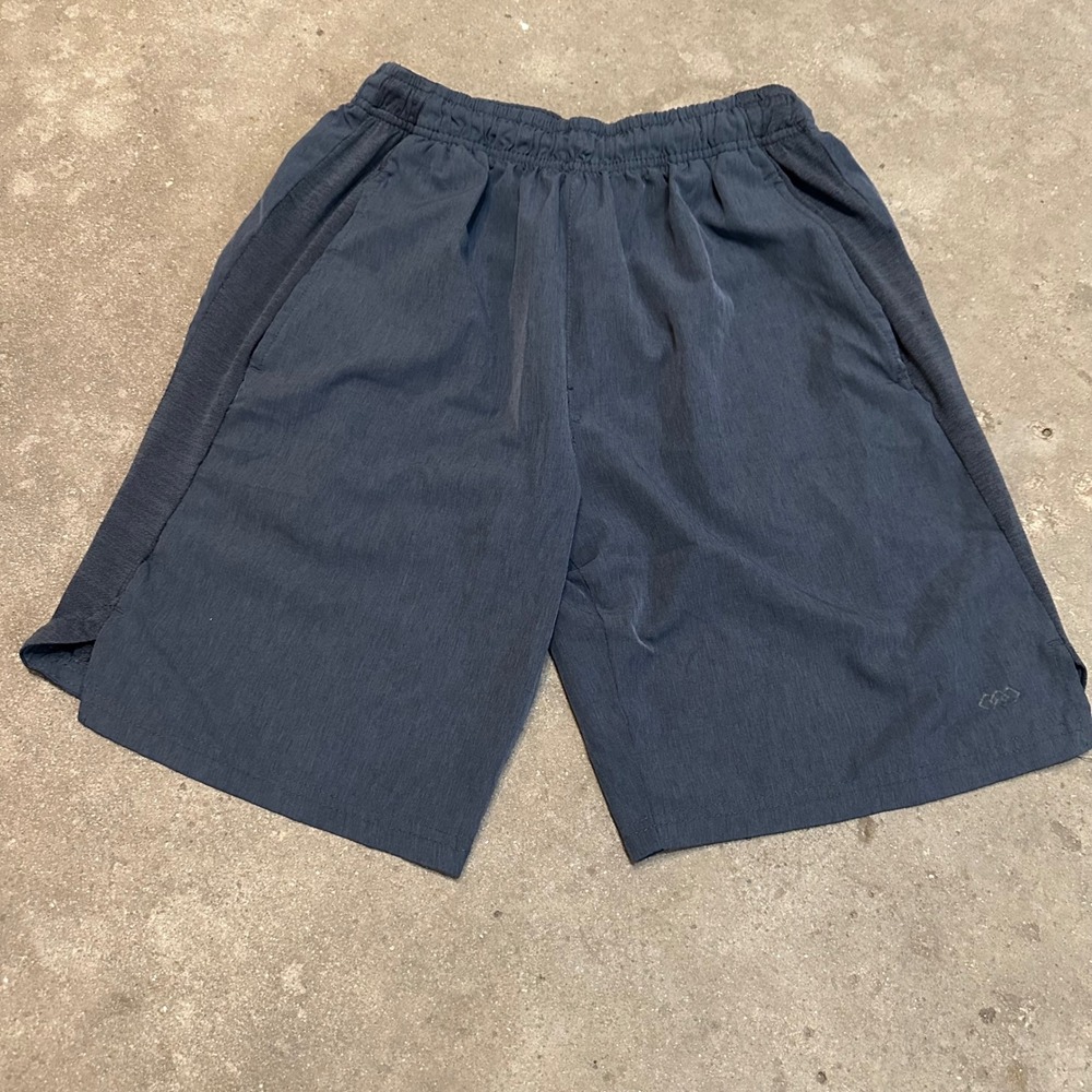 LEG3ND Luka Athletic Shorts Mens Small blue Gray Mesh Side Panels‎ Zip Pocket